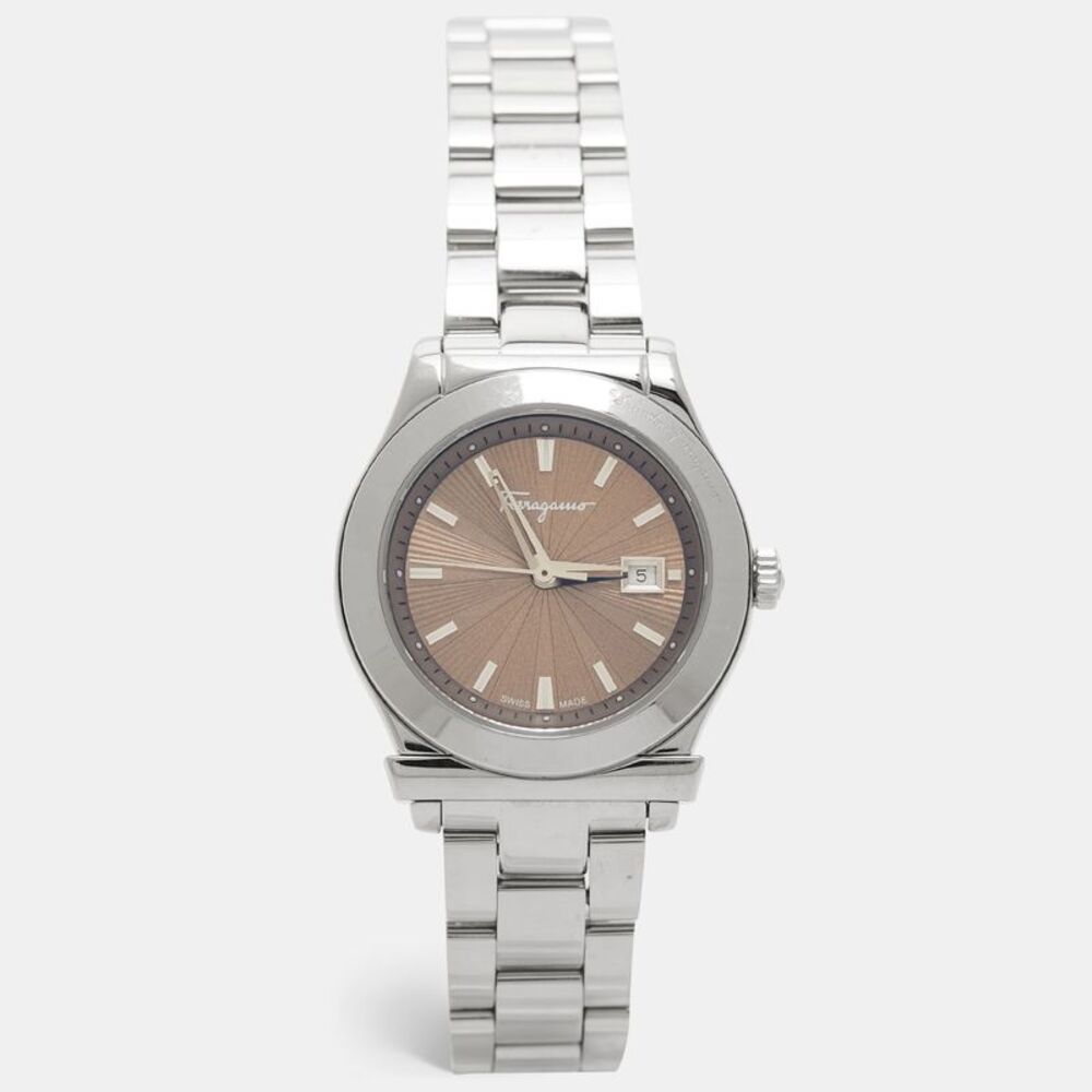 Salvatore Ferragamo Brown Stainless Steel 1898 FF3 Women's Wristwatch 33 mm